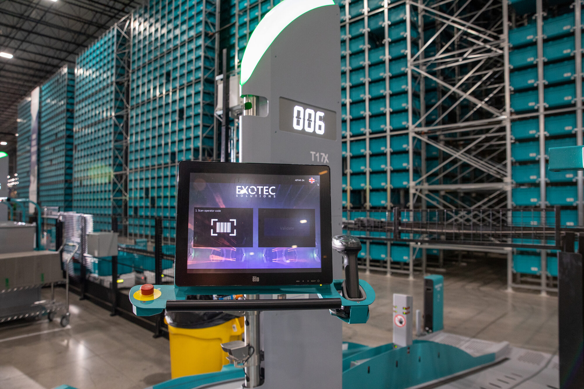 A warehouse conveyor system station control screen.